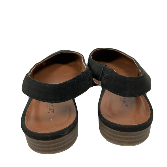 Indigo Rd. Shoes Womens Sz 6 Black Faux Suede Irgauri Point Toe Slingback Flats - Picture 3 of 7